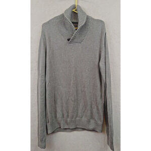 Even Tide sz L Mock Neck Sweater long sleeves steel gray 1255